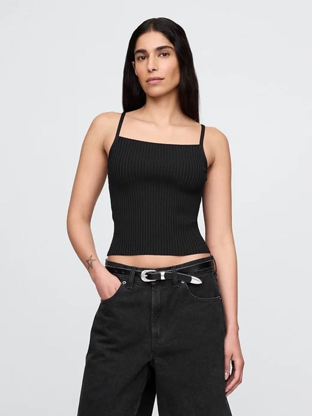 GAP Olive Ribbed Square-Neck Cami - Picture 2 of 3